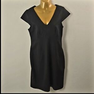 Banana Republic Ponte Knee-Length Dress Black Sz 10 Classic Little Black Dress